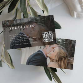 Cartão De Informações Detalhes modernos do casamento Foto do código QR