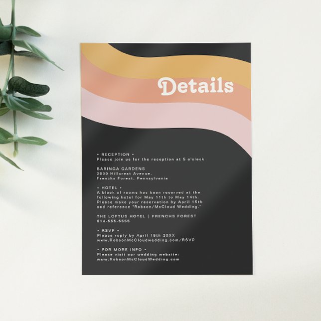 Cartão De Informações Detalhes Modernos Retro Arco-Íris Escuros dos Anos (Criador carregado)