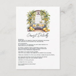 Cartão De Informações Detalhes para Convidados de Casamento com Tema de 