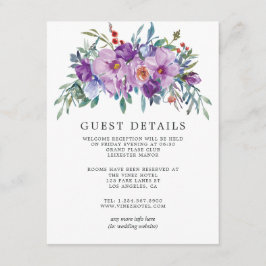 Cartão De Informações Detalhes para Convidados de Casamento Magnólias Ro