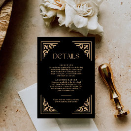 Cartão De Informações Detalhes para Convidados de Casamento Modernos Dec