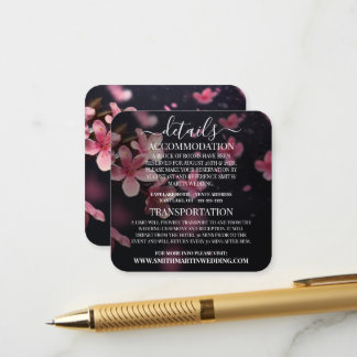 Cartão De Informações Detalhes Personalizados de Flores de Cerejeira