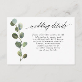 Cartão De Informações Detalhes preto e branco simples do casamento do