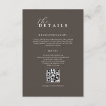 Detalhes QR de Casamento Minimalista Espresso Clás