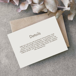 Cartão De Informações Detalhes Simples de Casamento