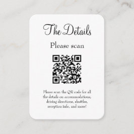 Cartão De Informações Detalhes Simples de Casamento Branco Moderno com C