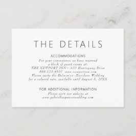 Cartão De Informações Detalhes Simples de Casamento em Roxo Poeirento Mo