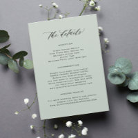 Detalhes simples de casamento minimalista em verde