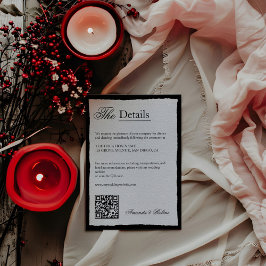 Cartão De Informações Detalhes Simples de Preto e Branco Minimalista Cód