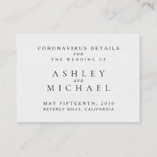 Cartão De Informações Detalhes Simples do Coronavírus Preto e Branco