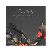 Detalhes sobre folhas tropicais de preto e ouro