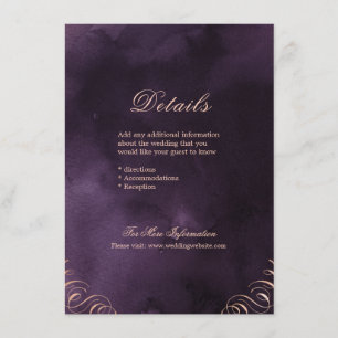 Cartão De Informações Detalhes temperamentais do casamento da caligrafia