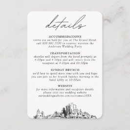 Cartão De Informações Detalhes Verticais de Casamento de Fênix