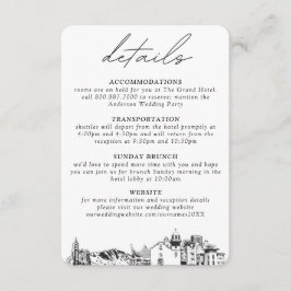 Cartão De Informações Detalhes Verticais do Casamento El Paso