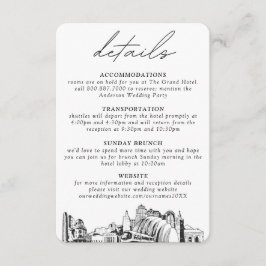 Cartão De Informações Detalhes Verticais do Casamento em Kansas City