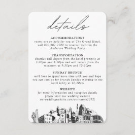 Cartão De Informações Detalhes Verticais do Casamento Raleigh