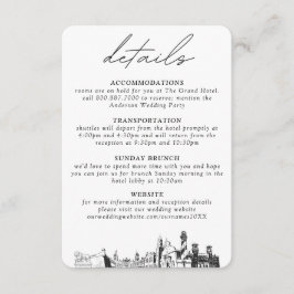 Cartão De Informações Detalhes Verticais Pequenos Do Casamento Da rua Au