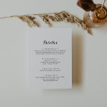 Cartão De Informações Detalles de Boda Española<br><div class="desc">Esse cartão de cercado detalhado de boda Española é perfeito para um casamento moderno. O design simples e elegante apresenta a tipografia de scripts clássicos e ricos em preto e branco.</div>