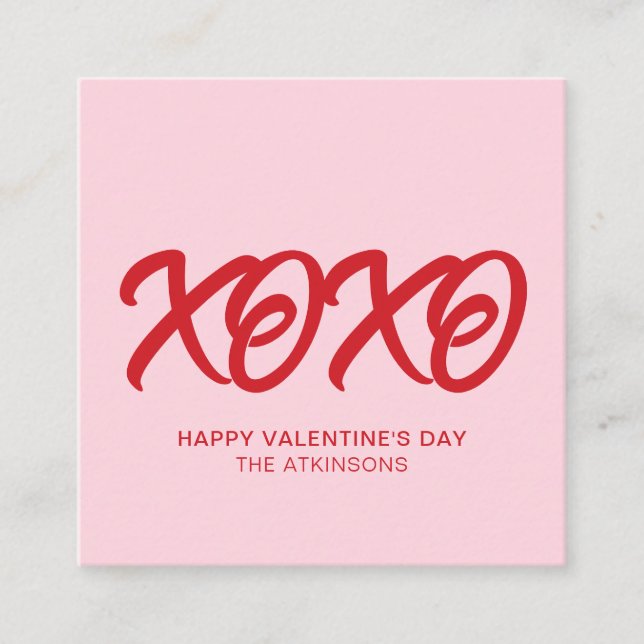 Cartão De Informações Dia de os namorados personalizado moderno rosa ver (Frente)