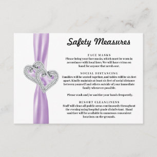 Cartão De Informações Diamond Hearts Purple Ribbon Safety Measures