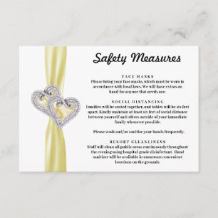 Cartão De Informações Diamond Hearts Yellow Ribbon Safety Measures