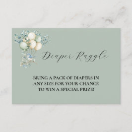 Cartão De Informações Diaper Raffle Baby shower Enclosure Card Details