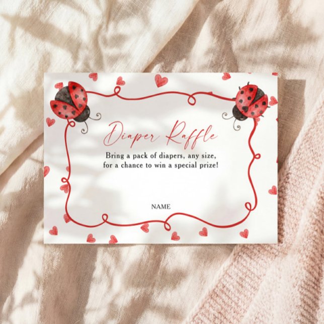 Cartão De Informações Diaper Raffle Love Bug Baby Shower (Criador carregado)