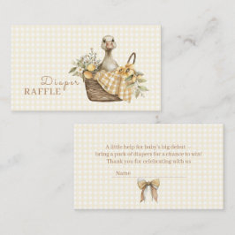 Cartão De Informações Diaper Raffle Silly Goose Lemon Watercolor 