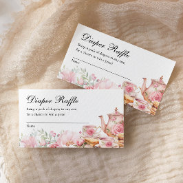 Cartão De Informações Diaper Raffle Tea Party Baby Shower 