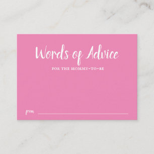 Cartão De Informações Dica-Chá de fraldas Rosa