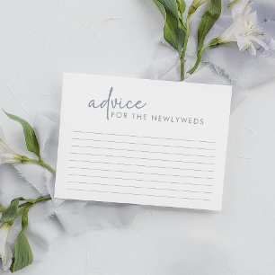 Cartão De Informações Dica de Chá de panela Mínimo Dusty Blue & White