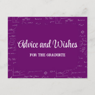 Cartão De Informações Dicas para Festa de Formatura Purple Math para Gra
