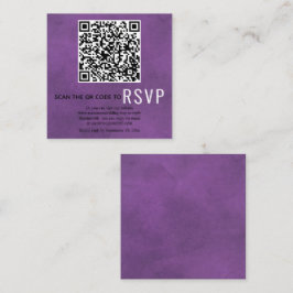 Cartão De Informações Digitalizar código QR online RSVP casamento roxo m