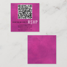 Cartão De Informações Digitalizar código QR online RSVP fuchsia casament