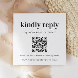 Cartão De Informações Digitalizar código QR RSVP Bold WedInsert