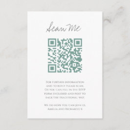 Cartão De Informações Digitalize meu código QR site de casamento monogra