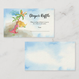 Cartão De Informações Dinossauros bonitos jogando Fralda de Chá de fral