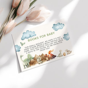 Cartão De Informações Dinossauros Para Chá de fraldas De Bebê