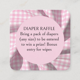 Cartão De Informações Dipper Raffle gingham baby shower