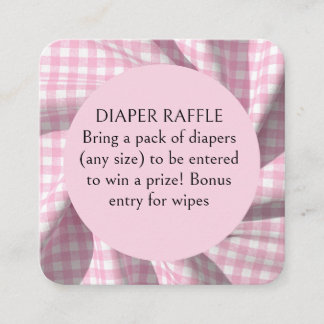 Cartão De Informações Dipper Raffle gingham baby shower 