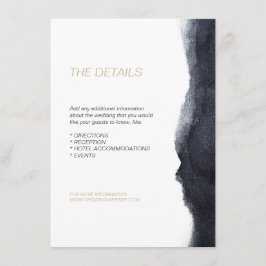 Cartão De Informações Direção de casamento simples e moderna da Indigo