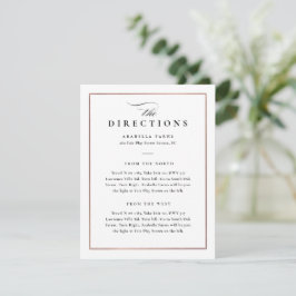 Cartão De Informações Direções de Casamento Clássico Elegante Preto e Br