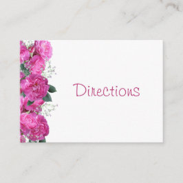 Cartão De Informações Direções de Casamento com Buquê Floral Romântico