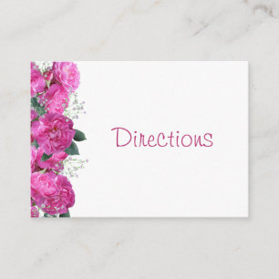 Cartão De Informações Direções de Casamento com Buquê Floral Romântico