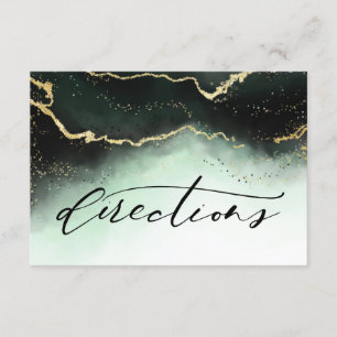 Cartão De Informações Direções de Casamento da Eethal Mist Ombre Emerald