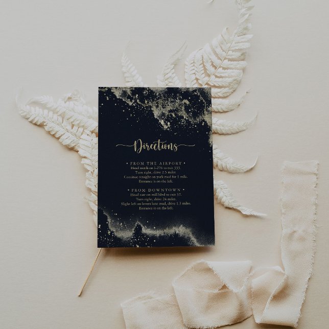 Cartão De Informações Direções de Casamento de Abertura Dourada por Aqua (Criador carregado)