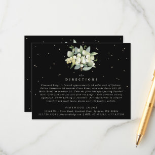 Cartão De Informações Direções do Buquê de Black Snowberry + Eucalipto