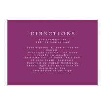 Direções extras de casamento púrpura