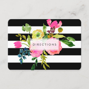 Cartão De Informações Direções PixDezines Floral Mitzvah/dr