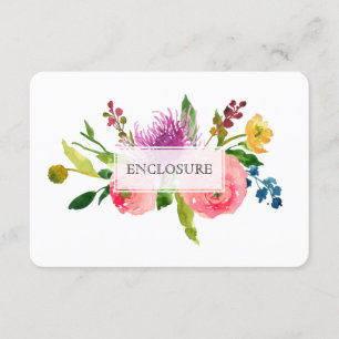 Cartão De Informações Direções PixDezines mitzvah/floral aquarela